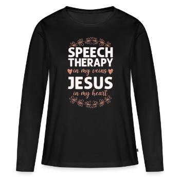 Speech Therapist Therapy Assistant - Frauen Premium Bio Langarmshirt - Schwarz - Vorne - Julia (174cm)