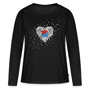 Corée du Sud Corée du Sud Drapeau Corée du Sud Corée du Sud - T-shirt manches longues Premium bio Femme - noir - Devant - Julia (174cm)