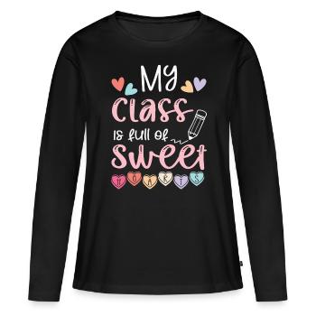 Teacher Gift - Women's Premium Organic Long Sleeve Shirt - black - Front - Julia (174cm)