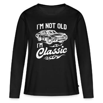 Je ne suis pas vieux Je suis Classic Vintage Muscle Car Lover G - T-shirt manches longues Premium bio Femme - noir - Devant - Julia (174cm)
