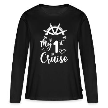 Meine erste Kreuzfahrt Männer, Frauen, Mädchen und Jungen, lustig - Frauen Premium Bio Langarmshirt - Schwarz - Vorne - Julia (174cm)