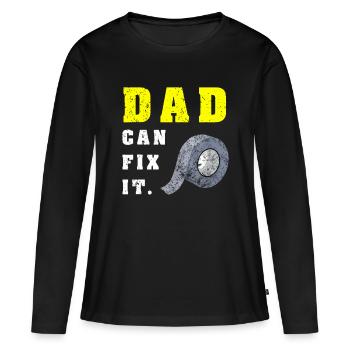 Lustiger Vatertag Vater kann es Handy DIY Duct Ta reparieren - Frauen Premium Bio Langarmshirt - Schwarz - Vorne - Julia (174cm)