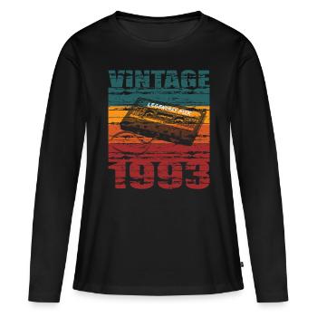 30. Geburtstag Vintage 1993 Legendary Mix - Frauen Premium Bio Langarmshirt - Schwarz - Vorne - Julia (174cm)