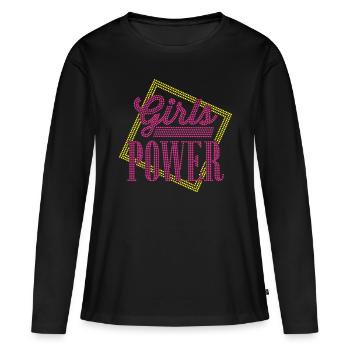 Le pouvoir des filles - T-shirt manches longues Premium bio Femme - noir - Devant - Julia (174cm)
