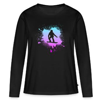 Snowboarding - Frauen Premium Bio Langarmshirt - Schwarz - Vorne - Julia (174cm)