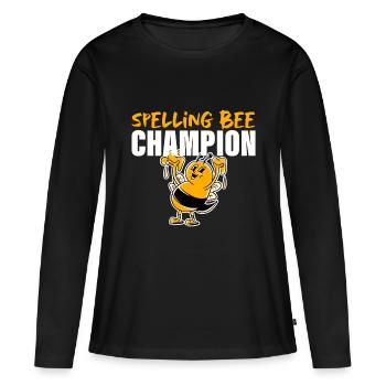 Orthographe Bee Champ 4 - T-shirt manches longues Premium bio Femme - noir - Devant - Julia (174cm)