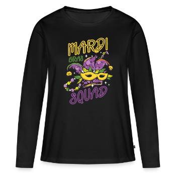 Mardi Gras Squad Festival Maskerade Shenanigan - Frauen Premium Bio Langarmshirt - Schwarz - Vorne - Julia (174cm)