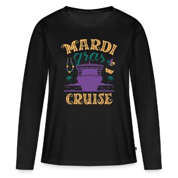 Mascarade de croisière Mardi Gras Shenanigan - T-shirt manches longues Premium bio Femme - noir - Devant - Julia (174cm)