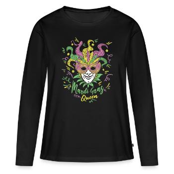 Mardi Gras Queen Mascarade Joker Jester - T-shirt manches longues Premium bio Femme - noir - Devant - Julia (174cm)