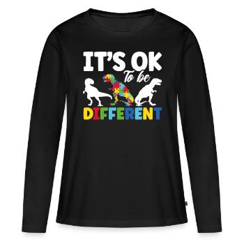 C’est OK d’être différent - T-shirt manches longues Premium bio Femme - noir - Devant - Julia (174cm)
