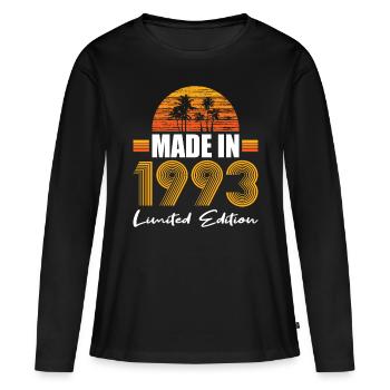 30e anniversaire Made in 1993 édition limitée - T-shirt manches longues Premium bio Femme - noir - Devant - Julia (174cm)
