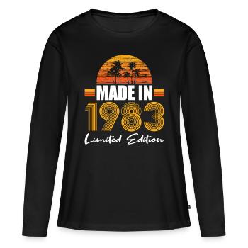 40e anniversaire Made in 1983 Edition limitée - T-shirt manches longues Premium bio Femme - noir - Devant - Julia (174cm)