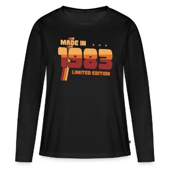 40e anniversaire Made in 1983 Edition limitée - T-shirt manches longues Premium bio Femme - noir - Devant - Julia (174cm)