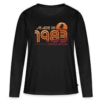 40e anniversaire Made in 1983 Edition limitée - T-shirt manches longues Premium bio Femme - noir - Devant - Julia (174cm)