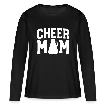 Cheer Mom T Shirts pour femmes Cheerleader Mom Cadeaux - T-shirt manches longues Premium bio Femme - noir - Devant - Julia (174cm)
