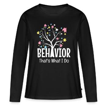Behavior - Women's Premium Organic Long Sleeve Shirt - black - Front - Julia (174cm)