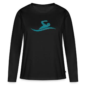 Nager - T-shirt manches longues Premium bio Femme - noir - Devant - Julia (174cm)
