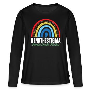 End The Stigma - Women's Premium Organic Long Sleeve Shirt - black - Front - Julia (174cm)