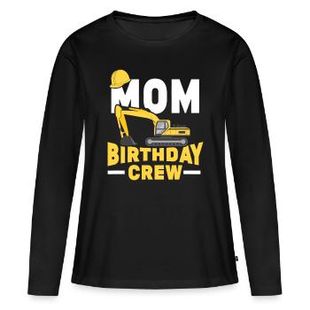 Construction Fête d’anniversaire Digger Maman Anniversaire Cr - T-shirt manches longues Premium bio Femme - noir - Devant - Julia (174cm)