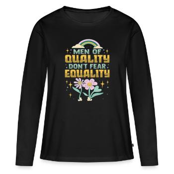 Féminisme Émancipation Féministe - T-shirt manches longues Premium bio Femme - noir - Devant - Julia (174cm)