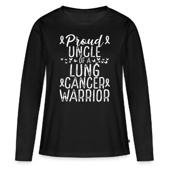 Lung Cancer Awareness Movement for Uncle Ribbon - Frauen Premium Bio Langarmshirt - Schwarz - Vorne - Julia (174cm)