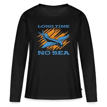 Biologie marine Longtemps Pas d’animaux sous-marins marins - T-shirt manches longues Premium bio Femme - noir - Devant - Julia (174cm)