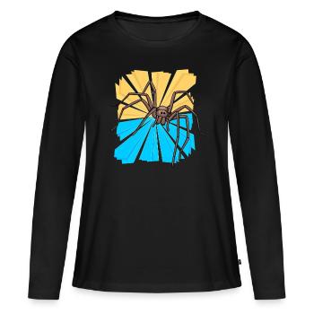 Araignée Arachnides Cadeau de Noël Animal Ami - T-shirt manches longues Premium bio Femme - noir - Devant - Julia (174cm)