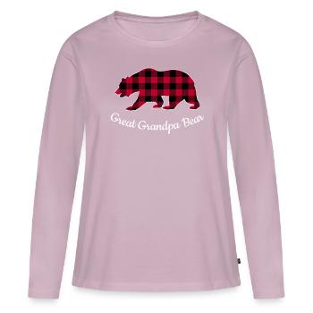 Arrière-grand-père ours - T-shirt manches longues Premium bio Femme - rose poudré - Devant - Julia (174cm)