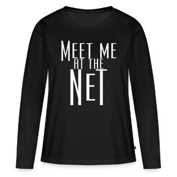 Meet Me At The Net - Women's Premium Organic Long Sleeve Shirt - black - Front - Julia (174cm)