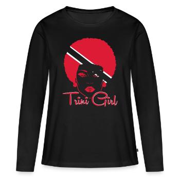 Fille de Trinité-et-Tobago - T-shirt manches longues Premium bio Femme - noir - Devant - Julia (174cm)