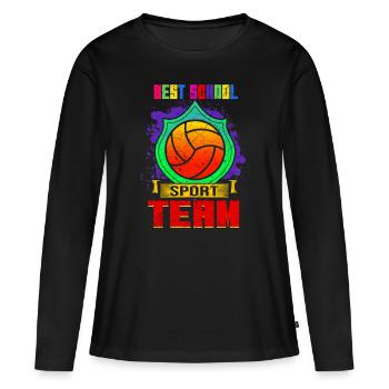 Équipe sportive de l’école de volleyball - T-shirt manches longues Premium bio Femme - noir - Devant - Julia (174cm)