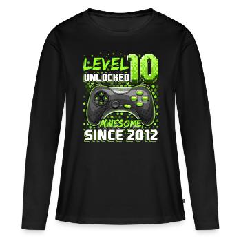 Level 10 Freigeschaltet Fantastisches 2012 Videospiel 10th Bir - Frauen Premium Bio Langarmshirt - Schwarz - Vorne - Julia (174cm)