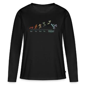 Taekwondo Aikido Ju-Jutsu Karate Kung-Fu Vintage - Frauen Premium Bio Langarmshirt - Schwarz - Vorne - Julia (174cm)