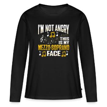 Voix chantée de mezzo-soprano - T-shirt manches longues Premium bio Femme - noir - Devant - Julia (174cm)