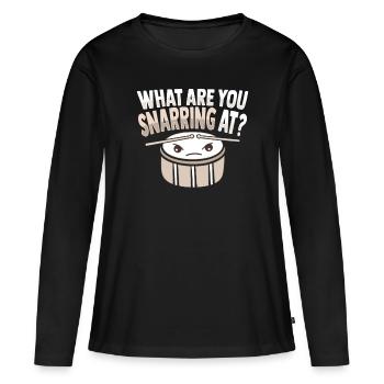 Drummsticks Caisse claire - T-shirt manches longues Premium bio Femme - noir - Devant - Julia (174cm)