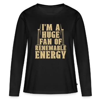 Technologie des éoliennes Je suis un grand fan de Windmill Lover - T-shirt manches longues Premium bio Femme - noir - Devant - Julia (174cm)