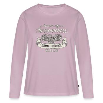 Animal Officer Pardon My Awesomeness Enforcement - Women's Premium Organic Long Sleeve Shirt - dusky pink - Front - Julia (174cm)