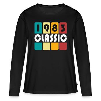 40th birthday born 1983 Classic 1983 - Women's Premium Organic Long Sleeve Shirt - black - Front - Julia (174cm)