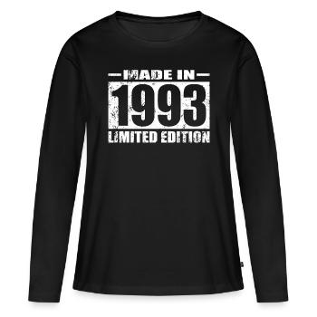 30e anniversaire Made in 1993 édition limitée - T-shirt manches longues Premium bio Femme - noir - Devant - Julia (174cm)