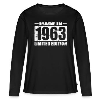 60e anniversaire Made in 1963 Edition limitée - T-shirt manches longues Premium bio Femme - noir - Devant - Julia (174cm)