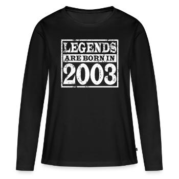 20e anniversaire né en 2003 Légendes nées en 2003 - T-shirt manches longues Premium bio Femme - noir - Devant - Julia (174cm)