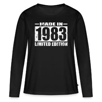 40e anniversaire Made in 1983 Edition limitée - T-shirt manches longues Premium bio Femme - noir - Devant - Julia (174cm)