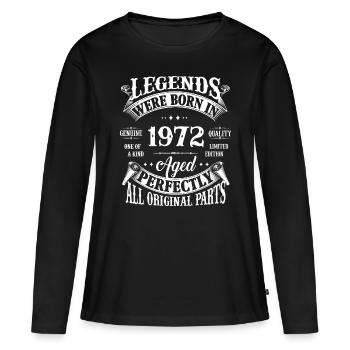 50th Birthday Tee Vintage Legends Born In 1972 50 - T-shirt manches longues Premium bio Femme - noir - Devant - Julia (174cm)