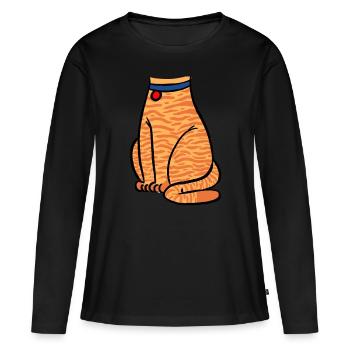 Orange Cat Costume | Halloween Cat Outfitkitten lo - Women's Premium Organic Long Sleeve Shirt - black - Front - Julia (174cm)