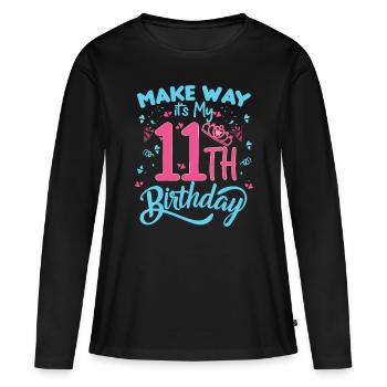 11. Geburtstag Prinzessin 11 Jahre alt Mädchen Prinzessin t - Frauen Premium Bio Langarmshirt - Schwarz - Vorne - Julia (174cm)