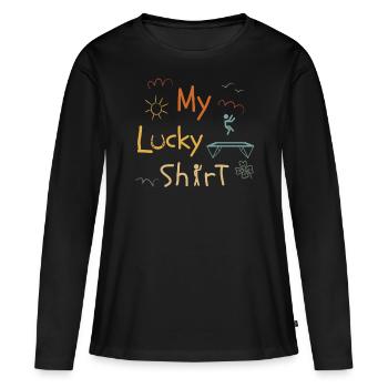 Fun Fitness Workout Trampoline Hall Vintage - T-shirt manches longues Premium bio Femme - noir - Devant - Julia (174cm)