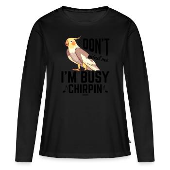 Kanarienvogel Papagei Kakadu - Frauen Premium Bio Langarmshirt - Schwarz - Vorne - Julia (174cm)