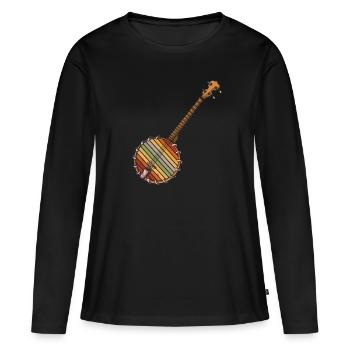 Chemises Banjo Pour Hommes Bluegrass Appalachia Folk - T-shirt manches longues Premium bio Femme - noir - Devant - Julia (174cm)