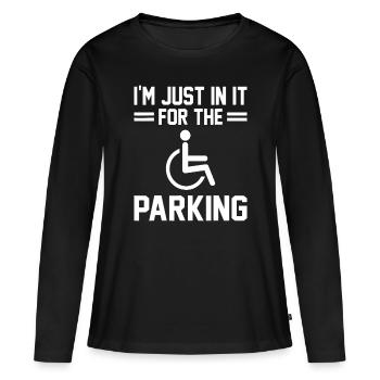 Just In For Parking Funny Amputee Prosthetic Surge - T-shirt manches longues Premium bio Femme - noir - Devant - Julia (174cm)