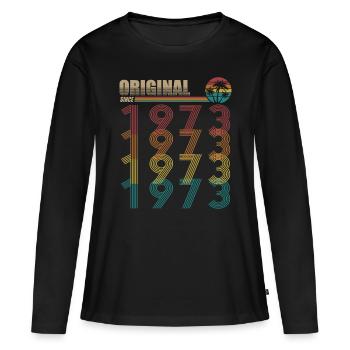 50th birthday born 1973 Original Since 1973 - Women's Premium Organic Long Sleeve Shirt - black - Front - Julia (174cm)